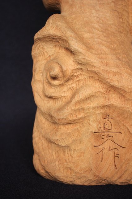 幻の彫刻家 上田直次《木彫辨財天/弁財天》 X133｜骨董店 のびる 古