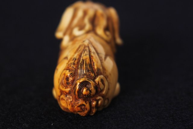 友一銘 獅子時代根付 U087｜骨董店 のびる 古美術 骨董 和風建具 蔵戸