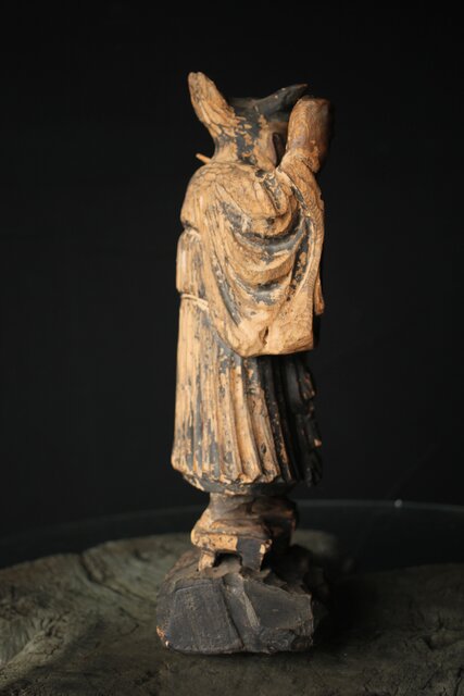 木彫玉眼 大津絵 鬼の寒念仏 X338｜骨董店 のびる 古美術 骨董 和風