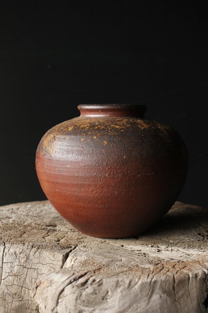 人間国宝 山本陶秀 備前壺 花瓶/花器 P342｜骨董店 のびる 古美術 骨董