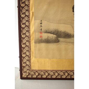 東東洋 屏風 六曲一双 絹本肉筆 法眼東洋 金地 日本画 Z421｜骨董店