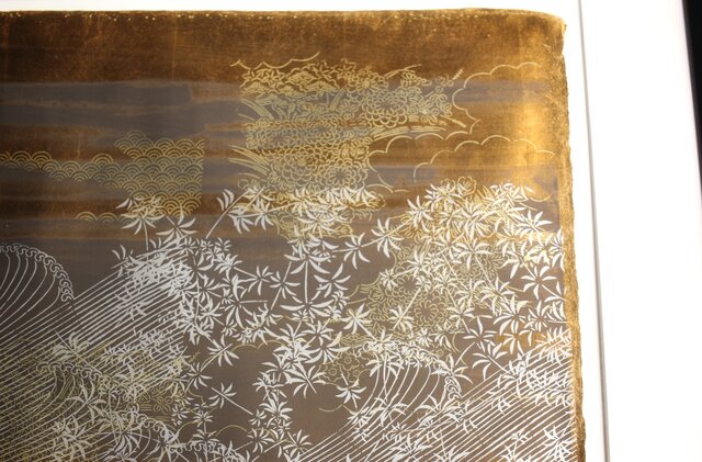 現代抽象画家 今井俊満 シルクスクリーン 20号大作 直筆サイン 金箔