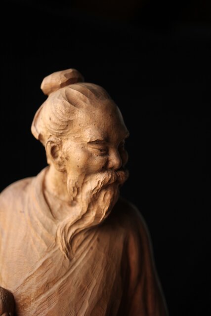 太田南海 桃仙人 木彫像 X438｜骨董店 のびる 古美術 骨董 和風建具 蔵