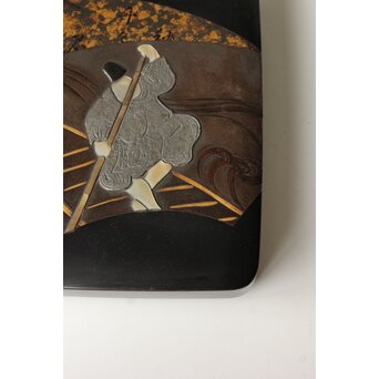 輪島塗 井波喜六斎 光琳蒔絵硯箱 Q382｜骨董店 のびる 古美術 骨董