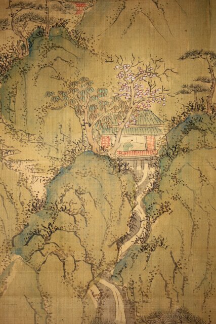 斎藤畸庵 山水図 絹本掛軸 Z525｜骨董店 のびる 古美術 骨董 和風建具