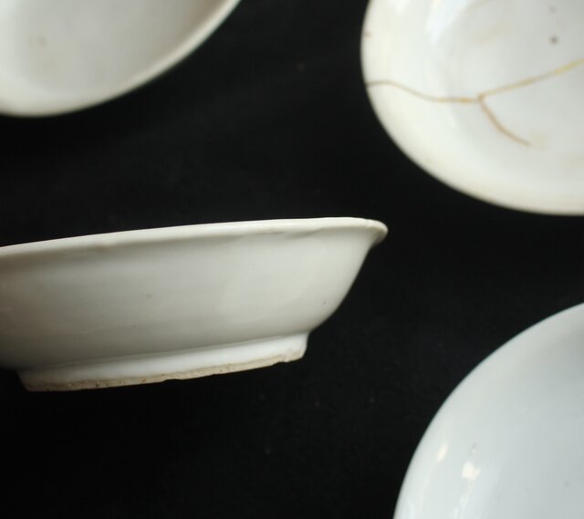 白呉須 白南京 呉須手皿 7枚1組 P633｜骨董店 のびる 古美術 骨董 和風