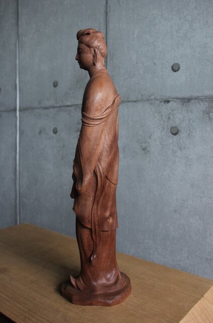 太田南海 観音像木彫 X607｜骨董店 のびる 古美術 骨董 和風建具 蔵戸