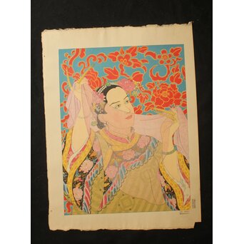 Paul Jacoulet ポール・ジャクレー 木版画 Z736｜骨董店 のびる 古美術