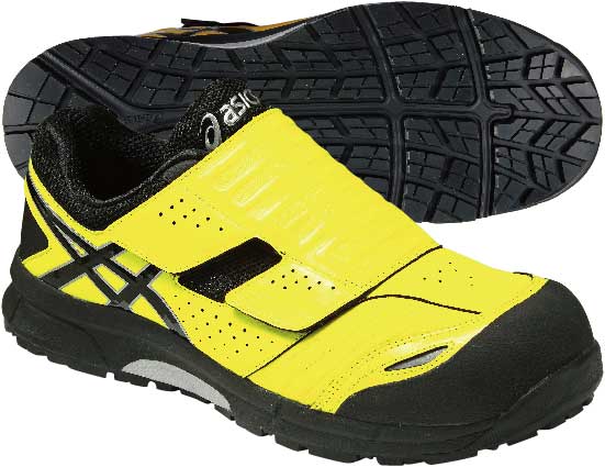 アシックスの新耐滑ソールのワーキングシューズ FCP101 0490：イエロー