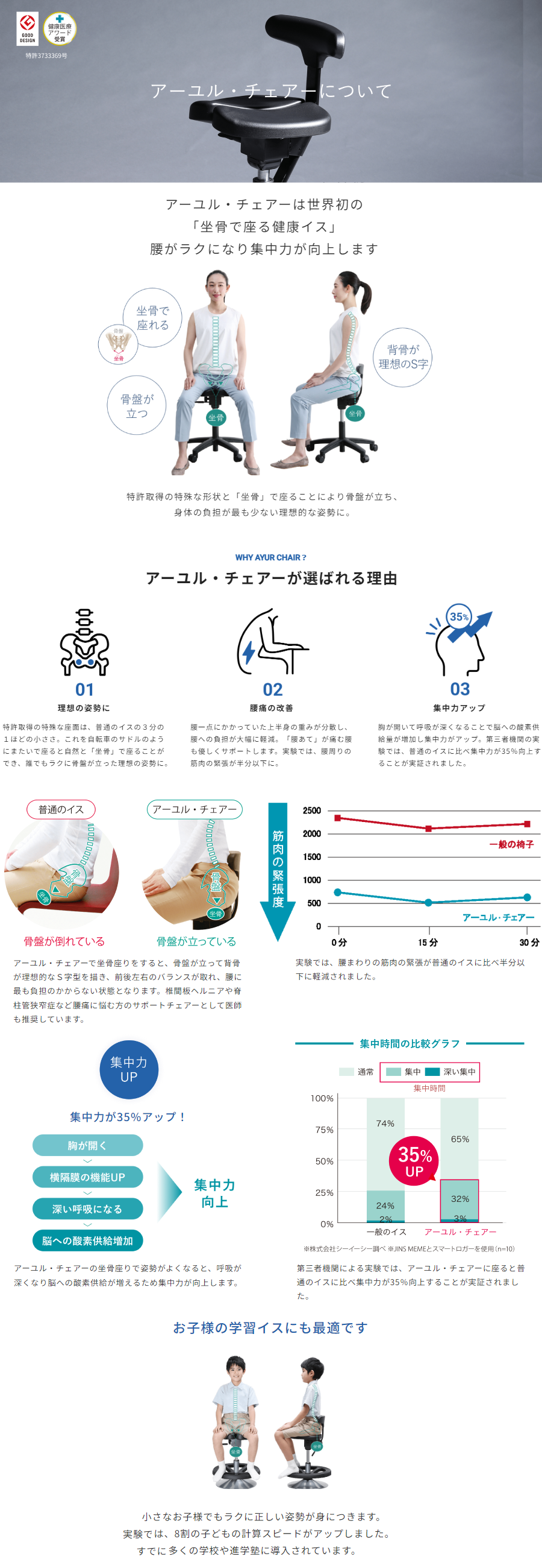 アーユル・チェアー ayur-chair オクトパス 座面回転式 キャスター