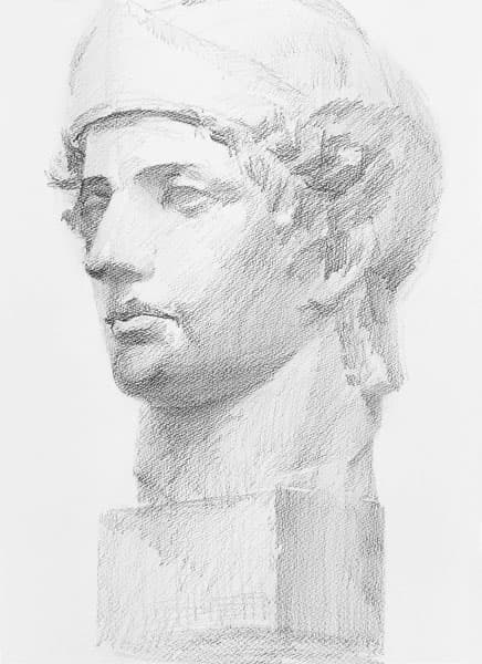 マルス像を描く｜立体感と構造を捉える石膏デッサンの描き方