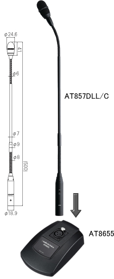 AT857DLL-SET】audio-technica グースネックマイク (スタンド付