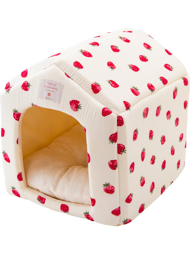 いちごプリントダブルガーゼ ハウスペットベッド（1686178）｜ライフ