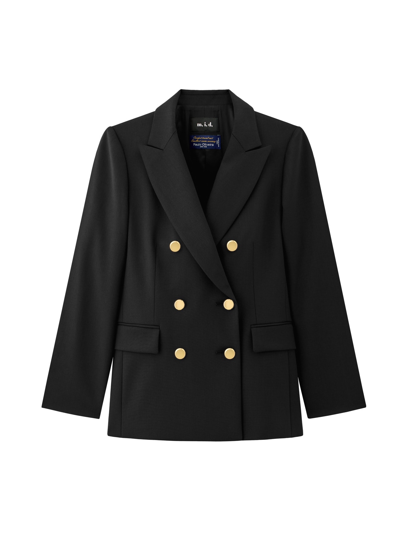 メタルボタンピークドラペルダブルジャケット: m,i,d,公式通販｜m-i-d