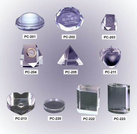 クリスタルペーパーウェイト詳細