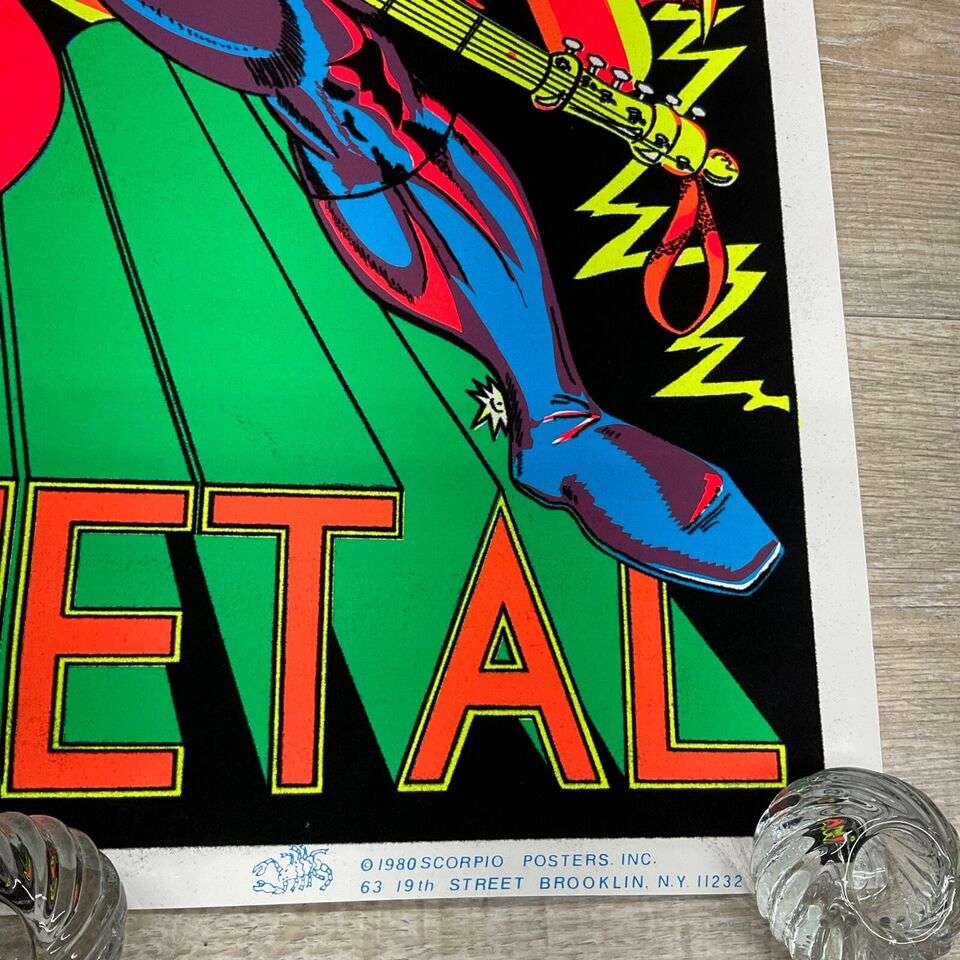 VTG 1980 Scorpio HEAVY METAL #1616 Blacklight Velvet Poster 23