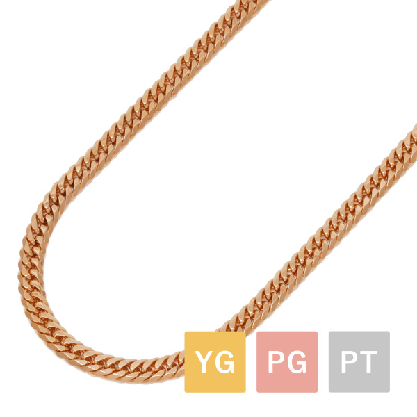 K18ピンクゴールド 喜平 ネックレス ダブル6面 KIHEI.W6.NC.PG | ユキ