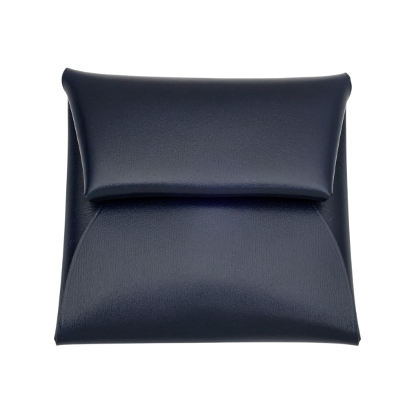 未使用] エルメス バスティア ボックスカーフ ブルーアビス シルバー