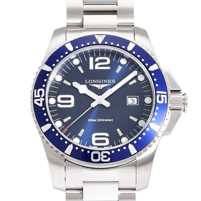 新品] ロンジン コンクエスト L38404966ブルー ステンレス デイト表示