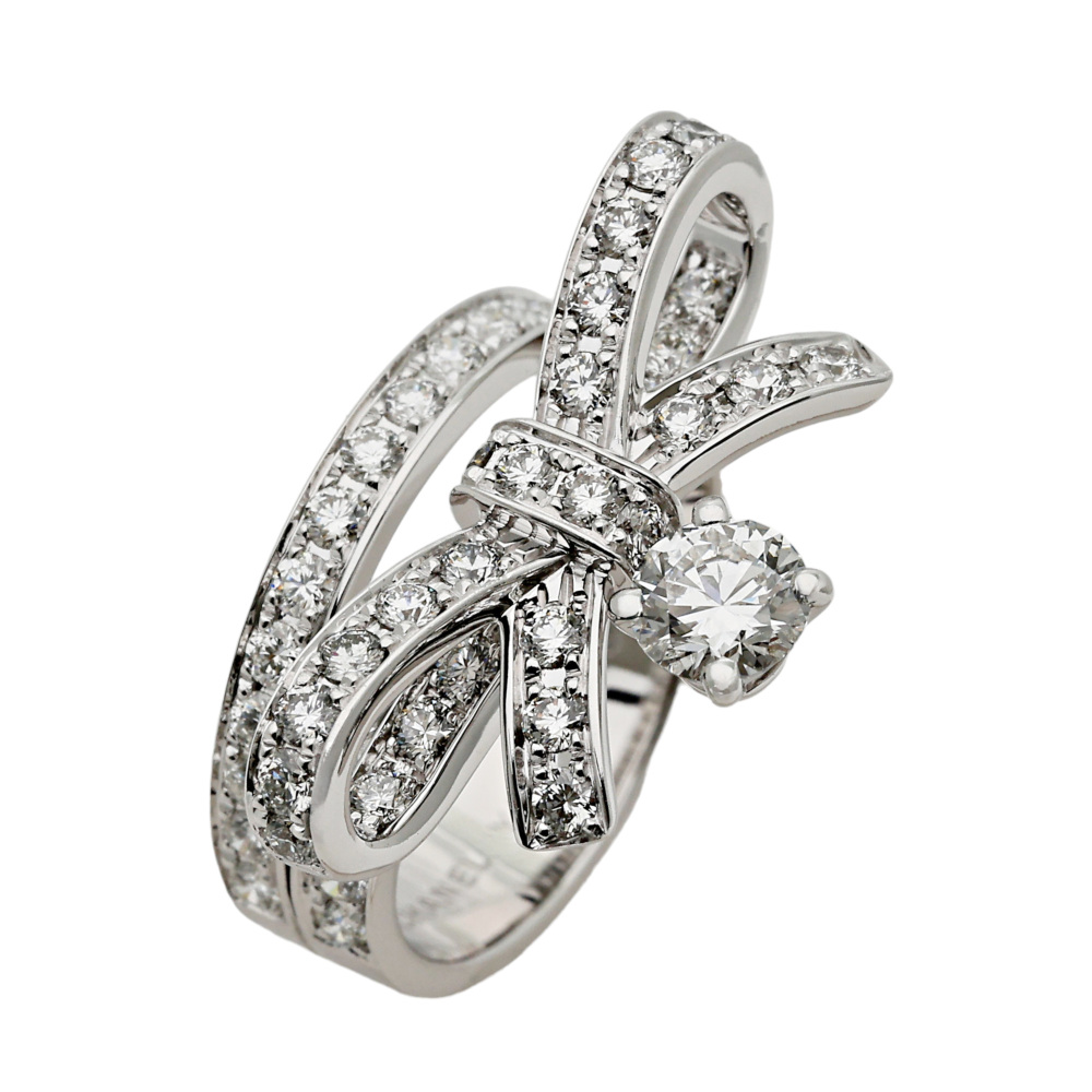 シャネル☆RUBAN WG/DIA0.20CT 2011年婚約指輪☆リボンリング