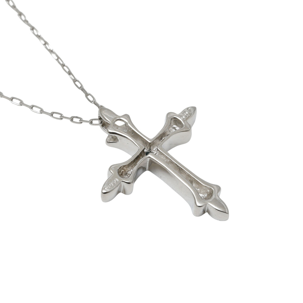 プラチナ950 プラチナ850 ブルーダイヤ クロス ネックレス J393429