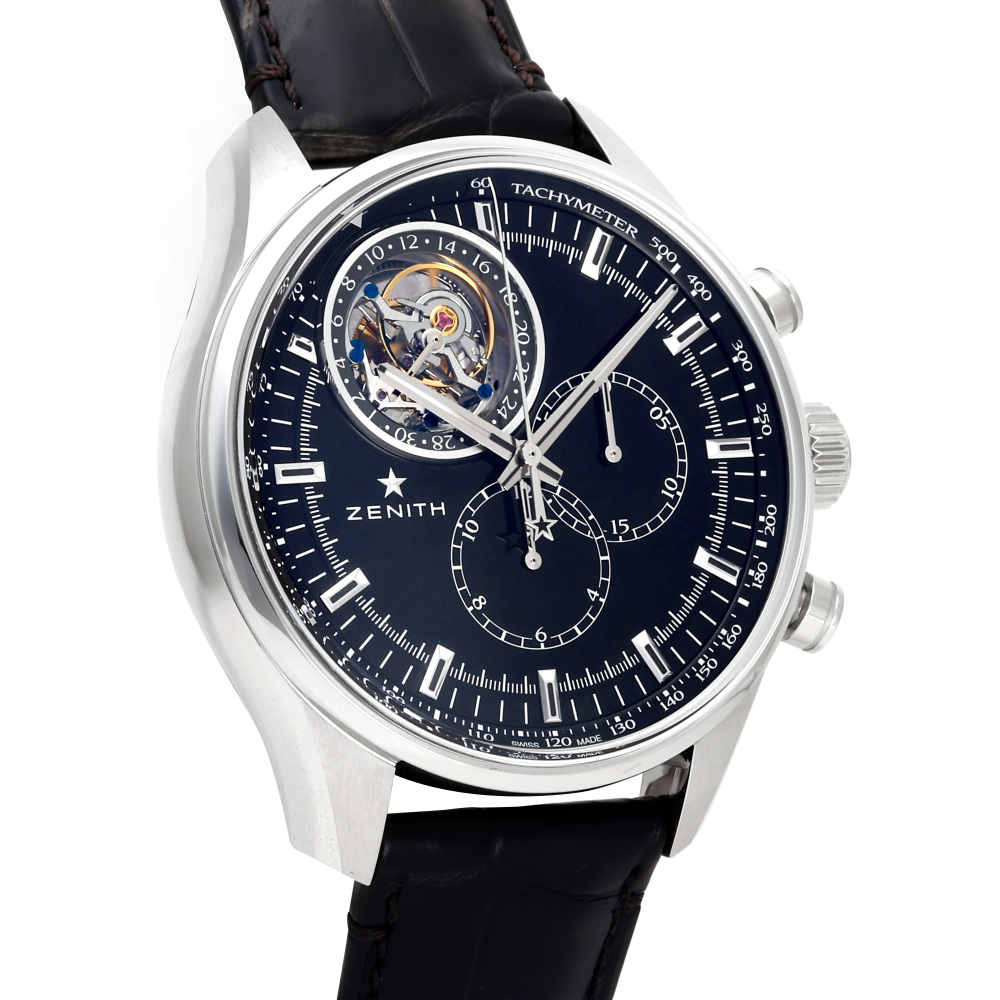 新品] ゼニス エル・プリメロ 032280403521C714ブラック ステンレス