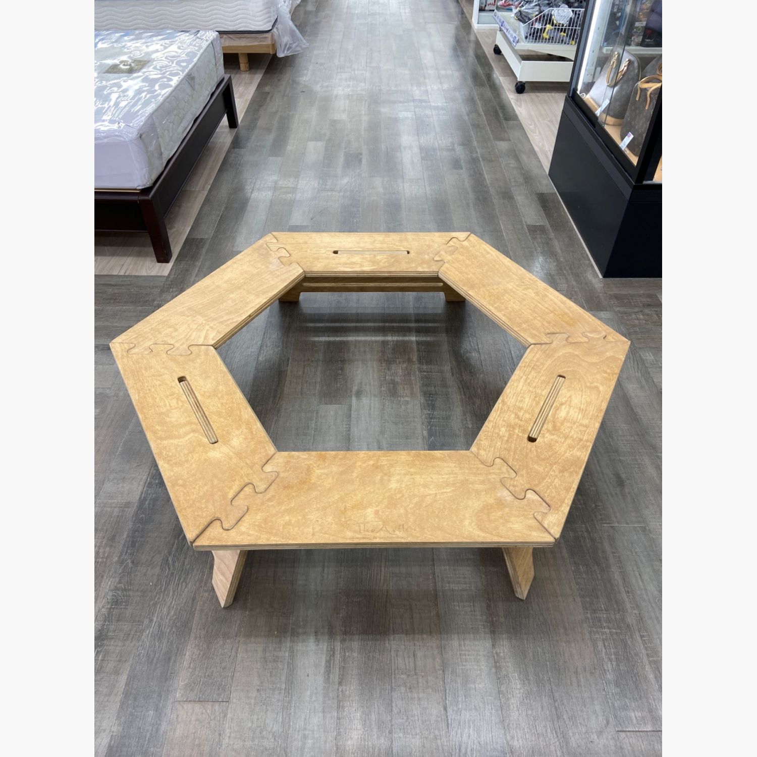 GRIND LODGE風 TheArth風 六角形木製テーブル ヘキサテーブル GRIND