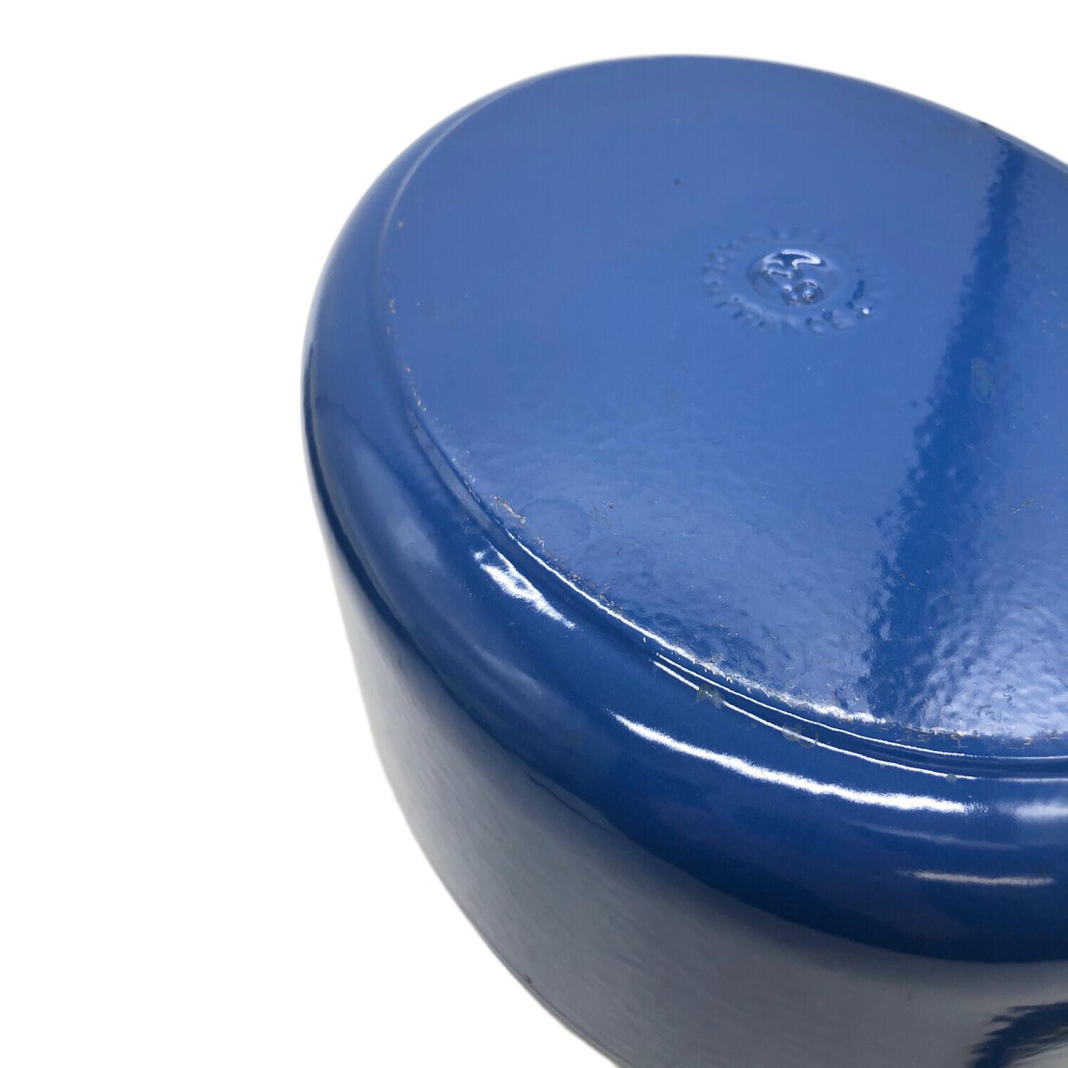 LE CREUSET (ルクルーゼ) 鍋 ブルー 蓋裏に一部サビ、一部汚れ有
