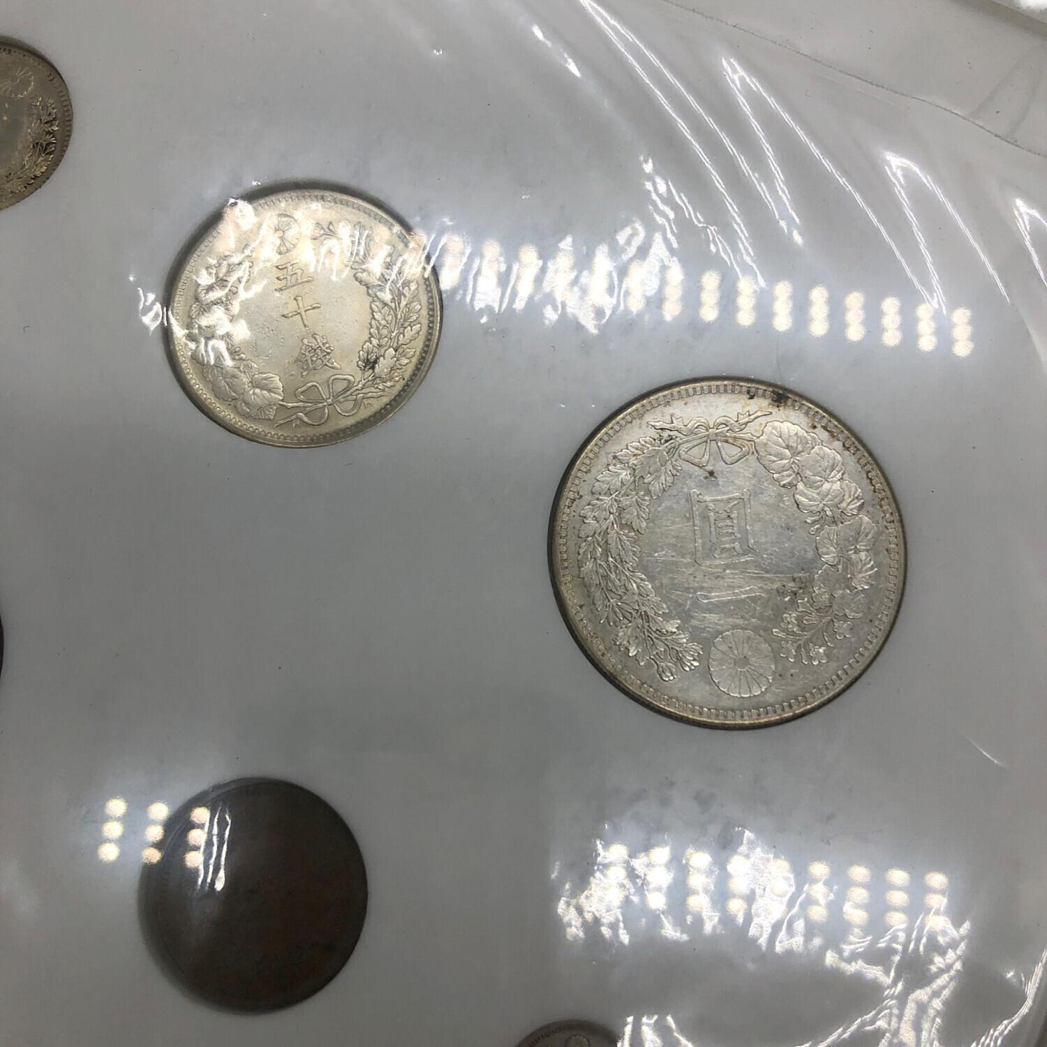 日本竜コインセット JAPANESE DRAGON TYPE COINS 銀貨・銅貨セット