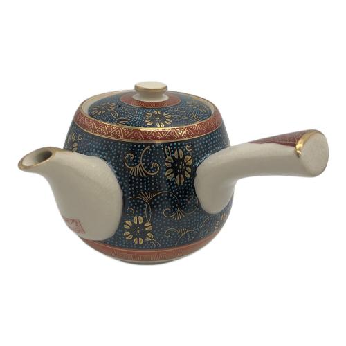 九谷焼 (クタニヤキ) 十客蓋付茶器揃 青粒鉄仙 急須①蓋付湯呑⑩