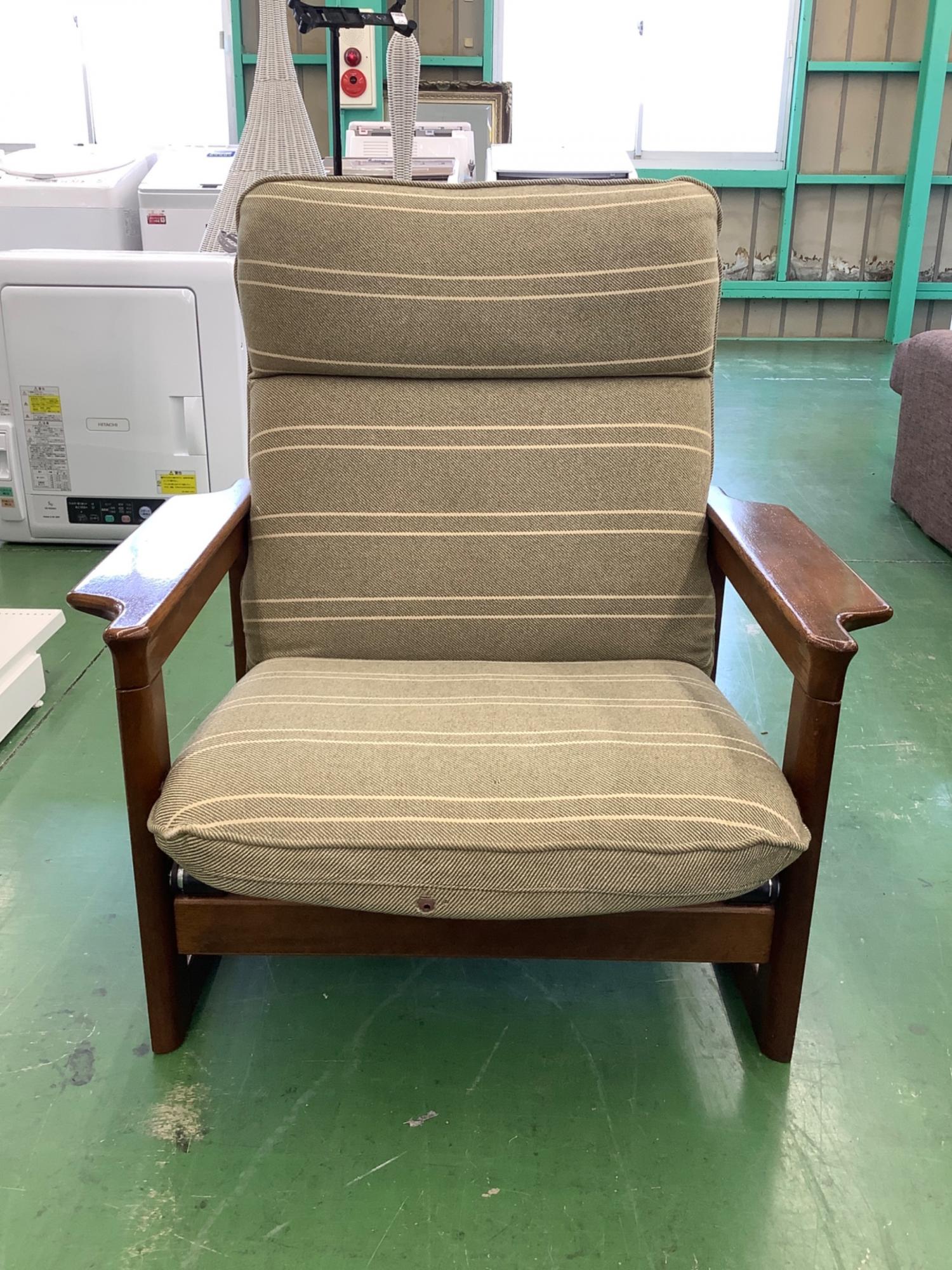 karimoku (カリモク) 1人掛けソファー グリーン×ブラウン｜トレファク