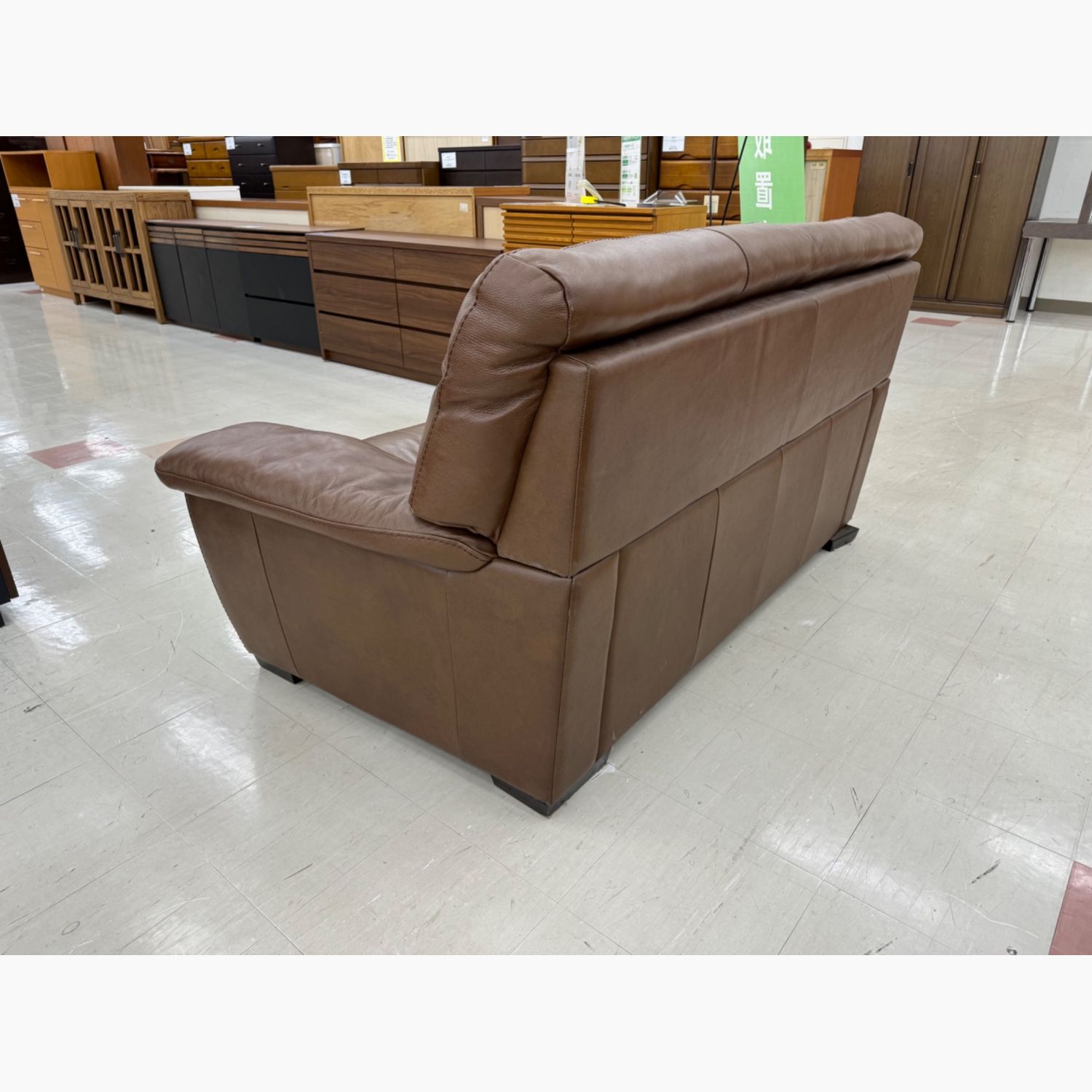 ニトリ 2人掛けソファー ブラウン 総革｜トレファクONLINE