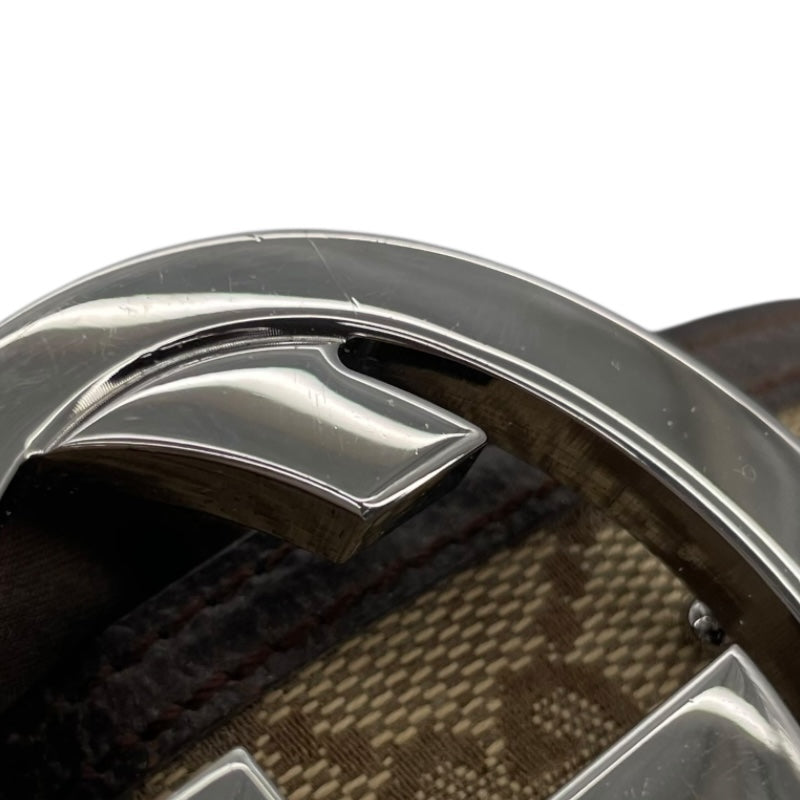 グッチ GUCCI インターロッキングG ベルト 80cm 114876 ブラウン×SV