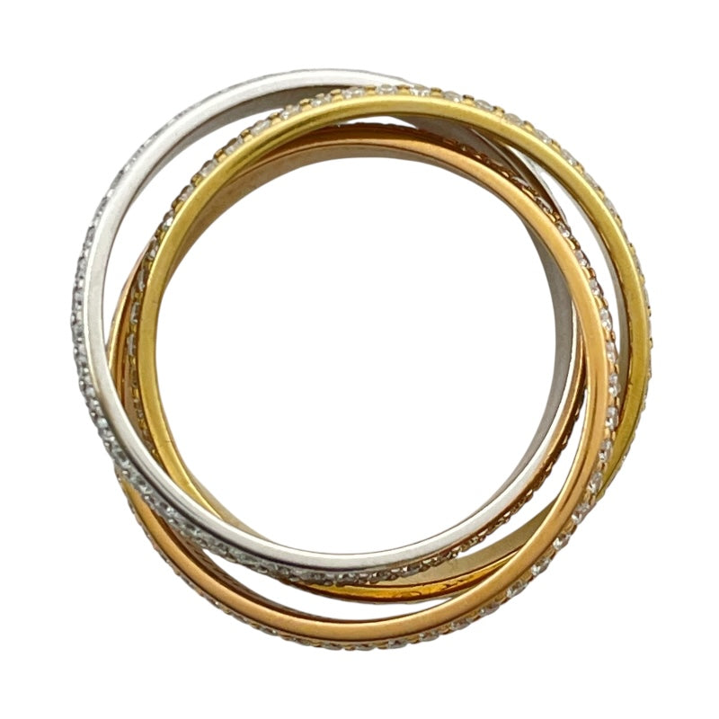 カルティエ Cartier トリニティリングフルダイヤ ゴールドxピンク