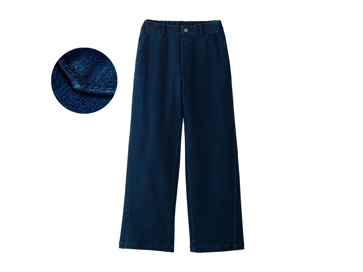 あったか裏起毛ワイドデニム(40_M63cm 61_ブルー): ｜ カタログ通販