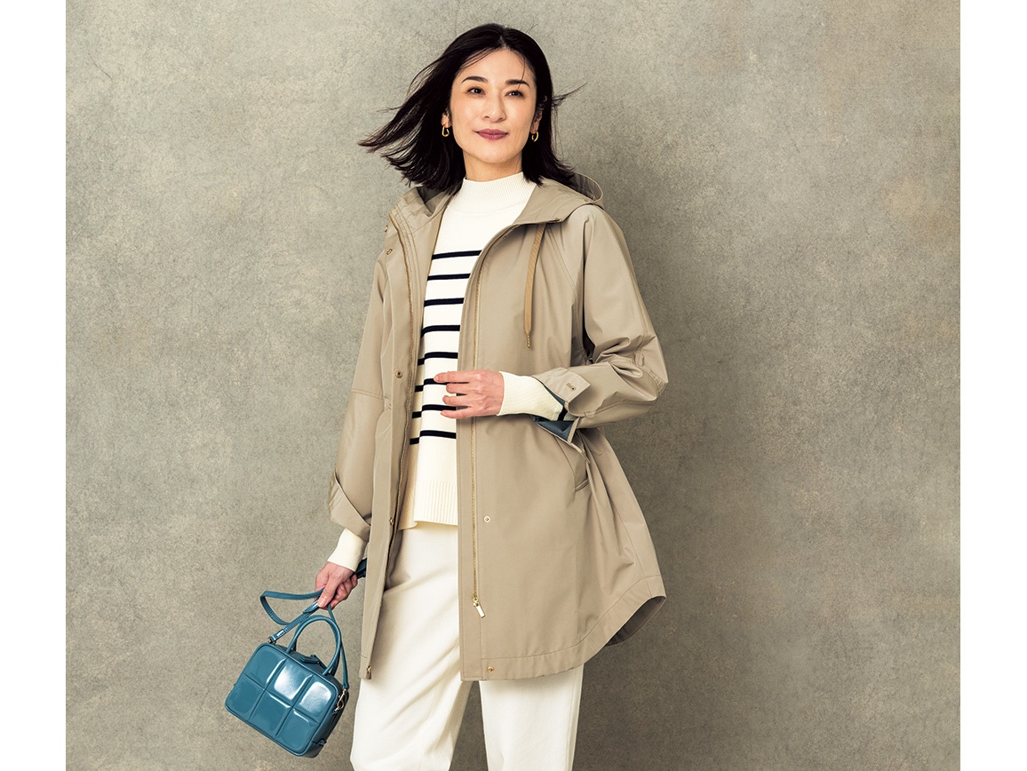 フードつきはっ水防風ハーフコート(03_L 62_ネイビー): ｜ カタログ