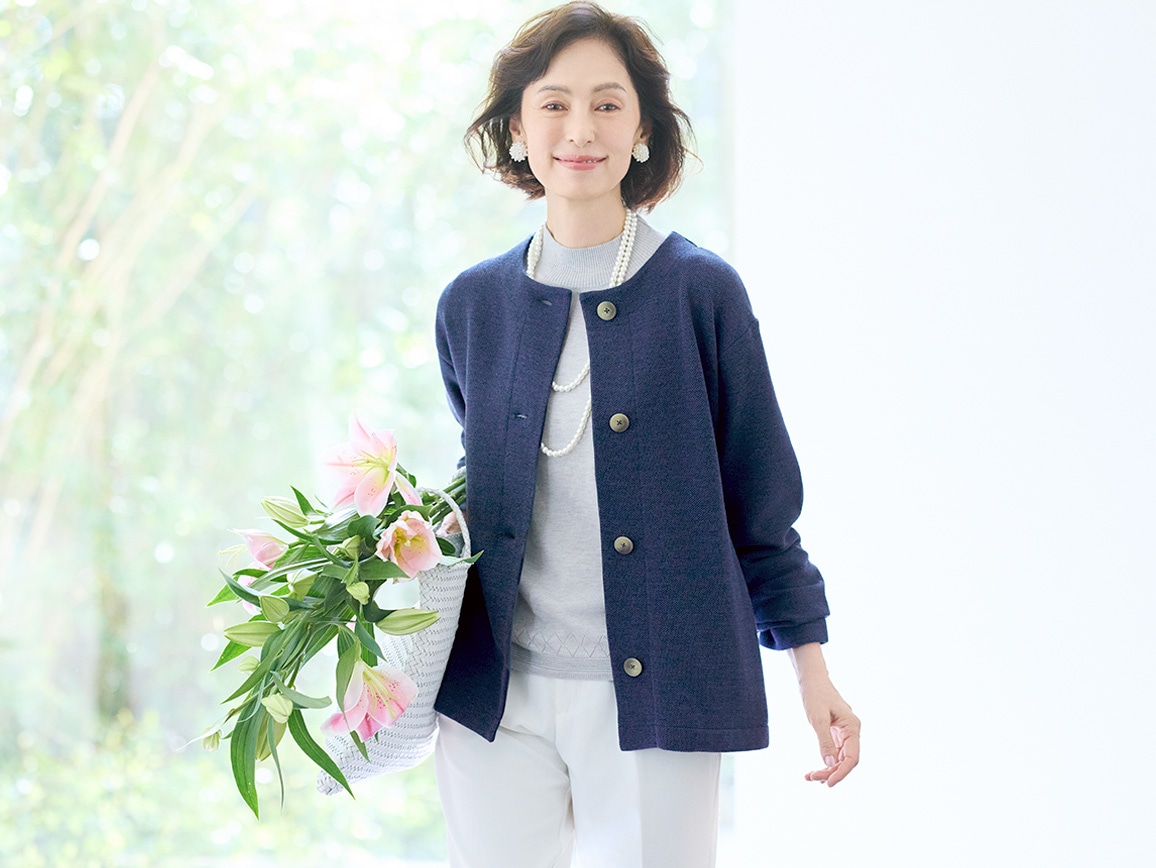 やわらかノーカラージャケット【広告商品】(02_M 69_ダークネイビー