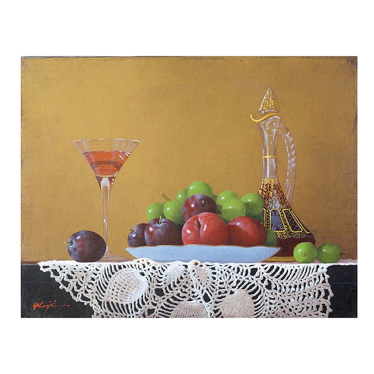 庄司守]油彩画『果実とワイン』: JALショッピング｜JAL Mall