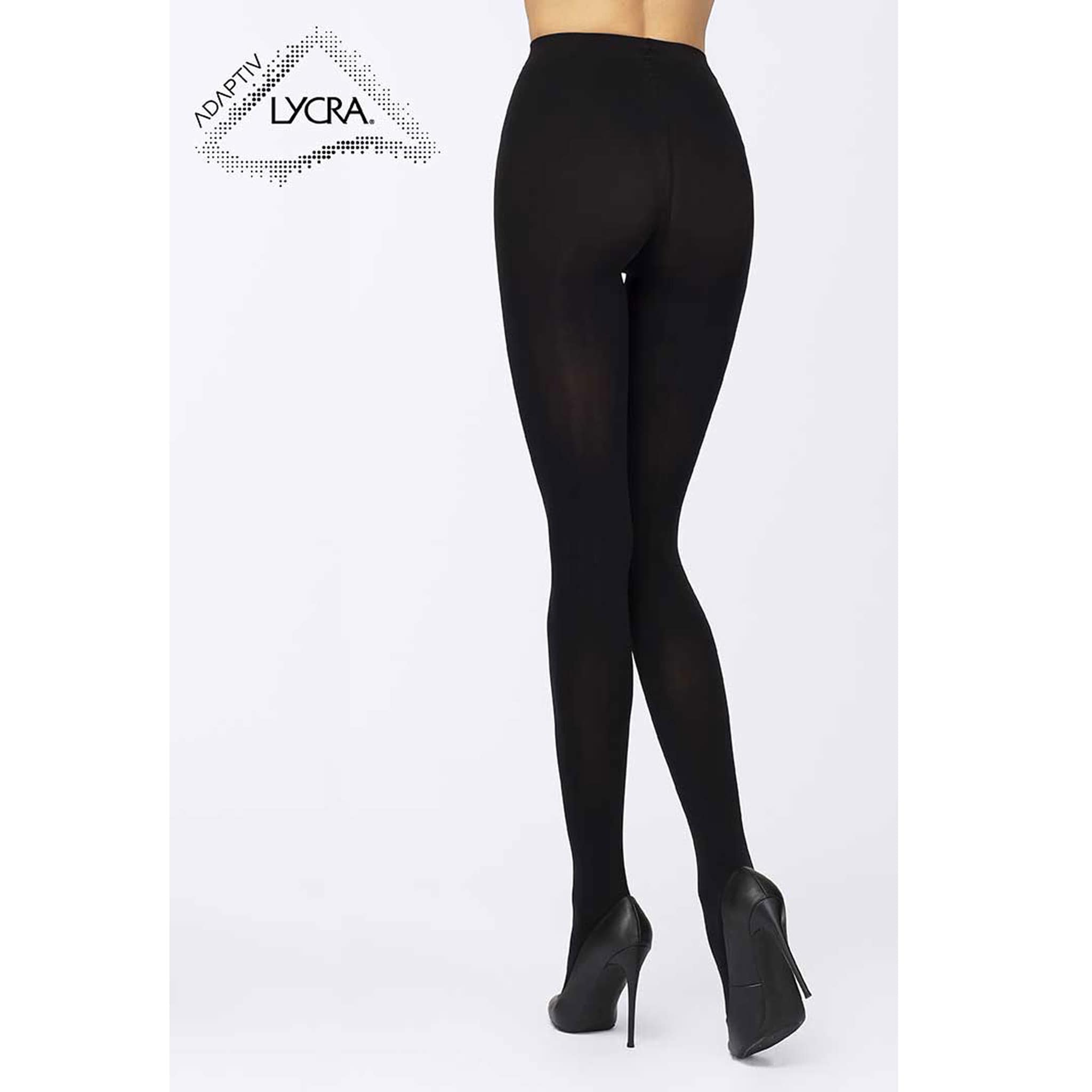 伸縮性・耐久性・耐菌性に優れた90デニールタイツ(ML ブラック NERO