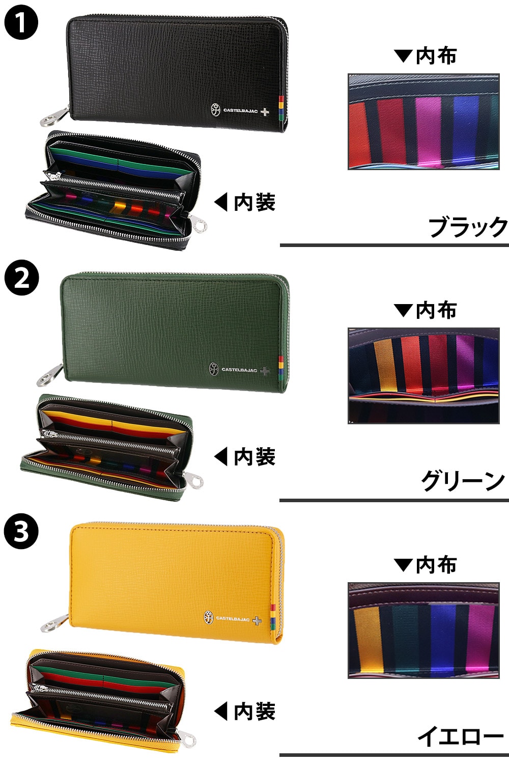 カステルバジャック CASTELBAJAC プレス ラウンドファスナー財布 57616