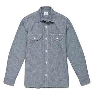 メンズ シャンブレー長袖シャツ LCS46003－7 ブルー| 作業服