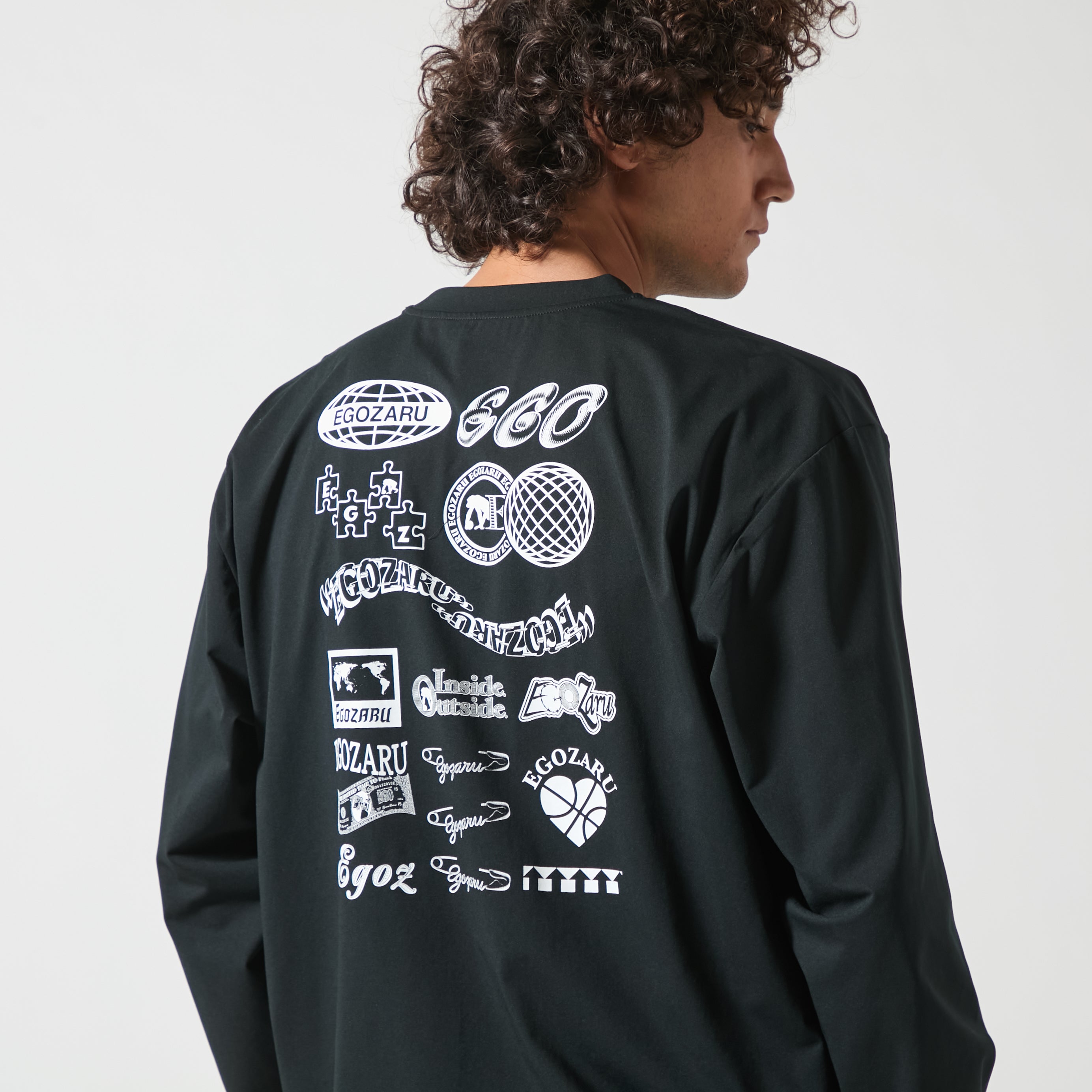 BIGシルエット アイコンバックプリント ロングスリーブTシャツ