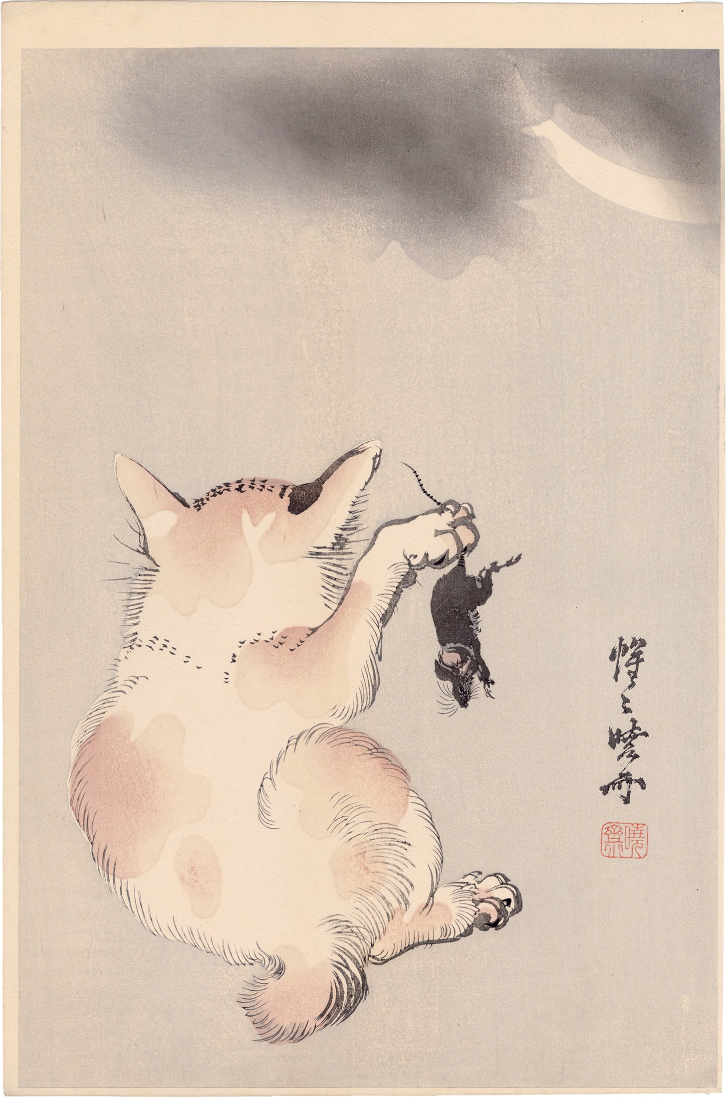 河鍋暁斎河鍋暁斎：猫、ねずみ、月 – Egenolf Gallery Japanese Prints