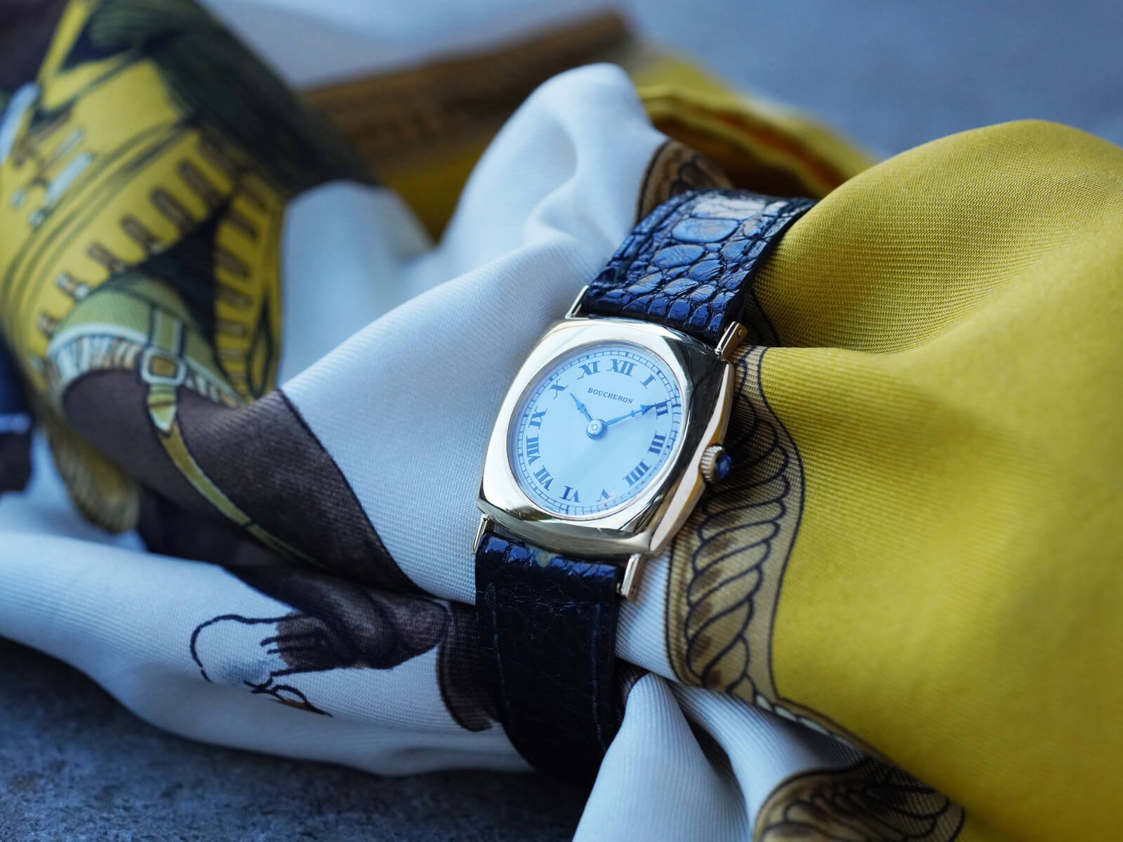 ブシュロン/クッションケース/ホワイトローマンダイヤル/Boucheron