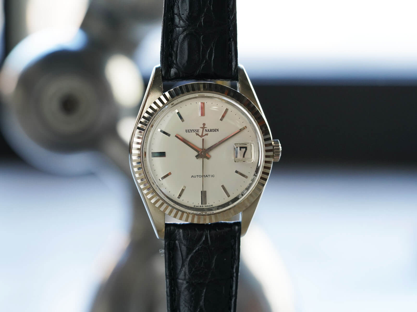 ユリスナルダン/ラウンドケースデイト/シルバーダイヤル/Ulysse Nardin