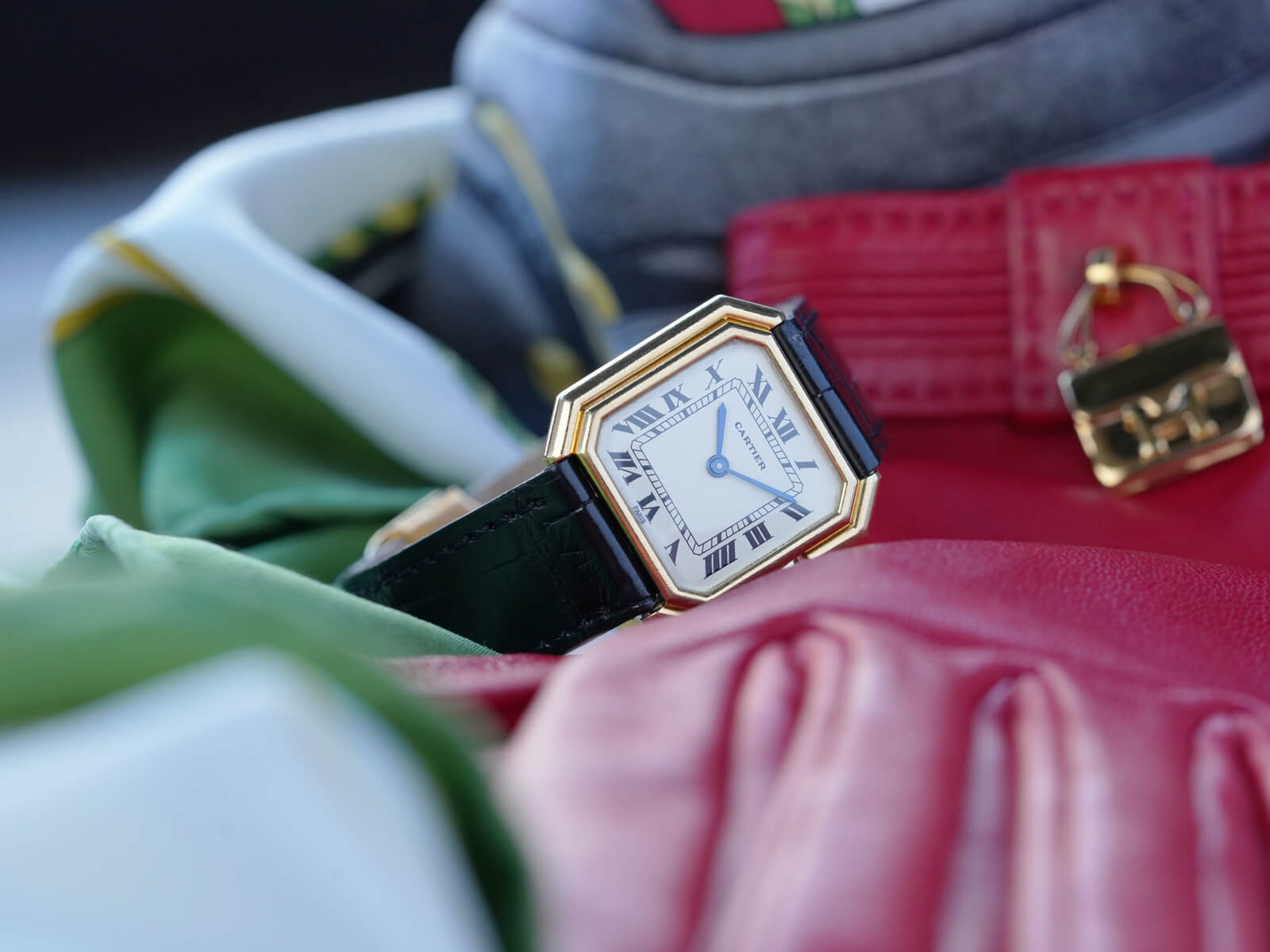 カルティエ/サンチュールLM/PARISホワイトローマンダイヤル/Cartier