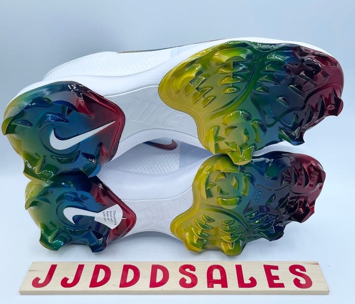 Nike Force Zoom Trout 9 Pro MCS Rainbow Baseball Cleats FB2908-106