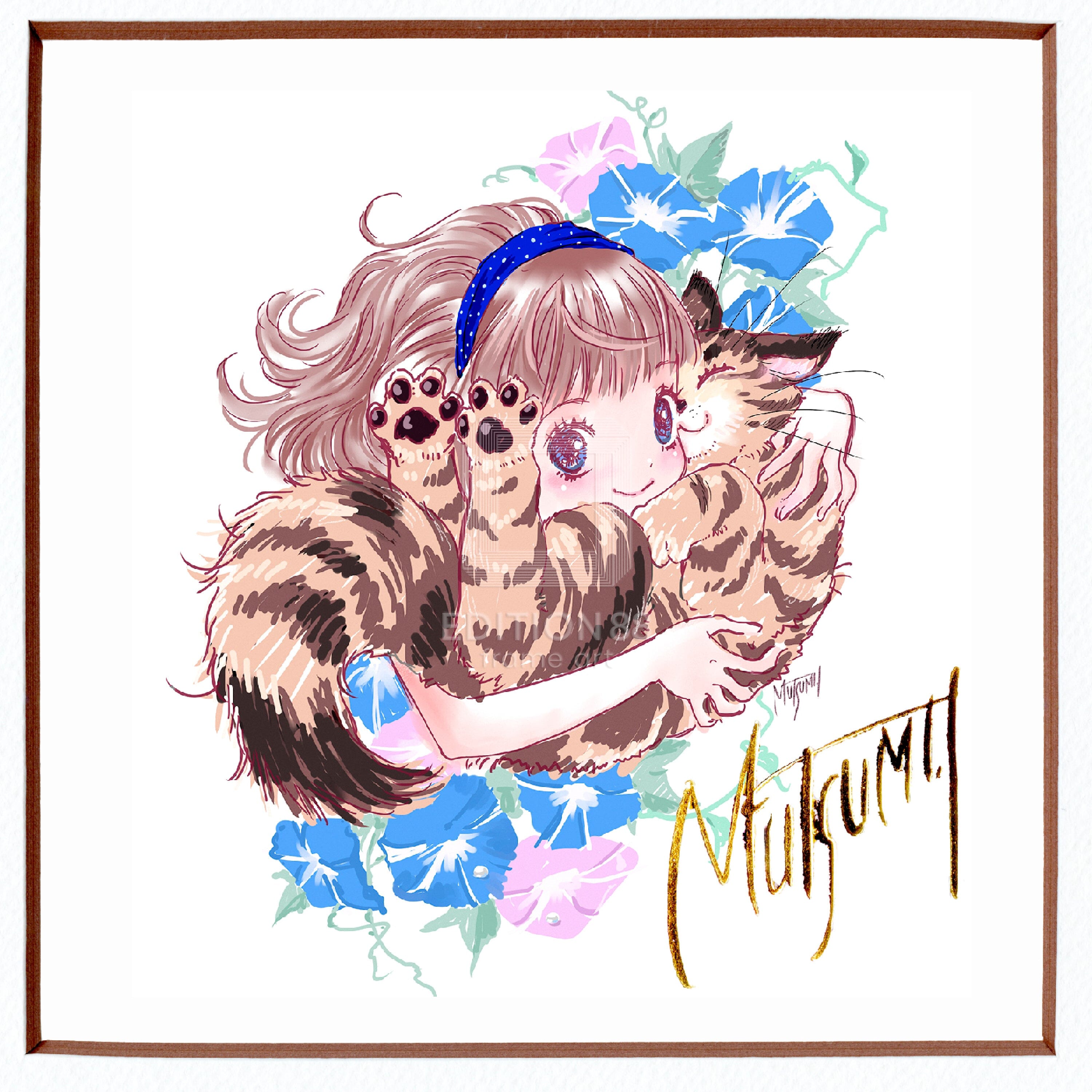 88グラフ ミニ「あさがお」/いのまたむつみ（箔押しサイン入り）