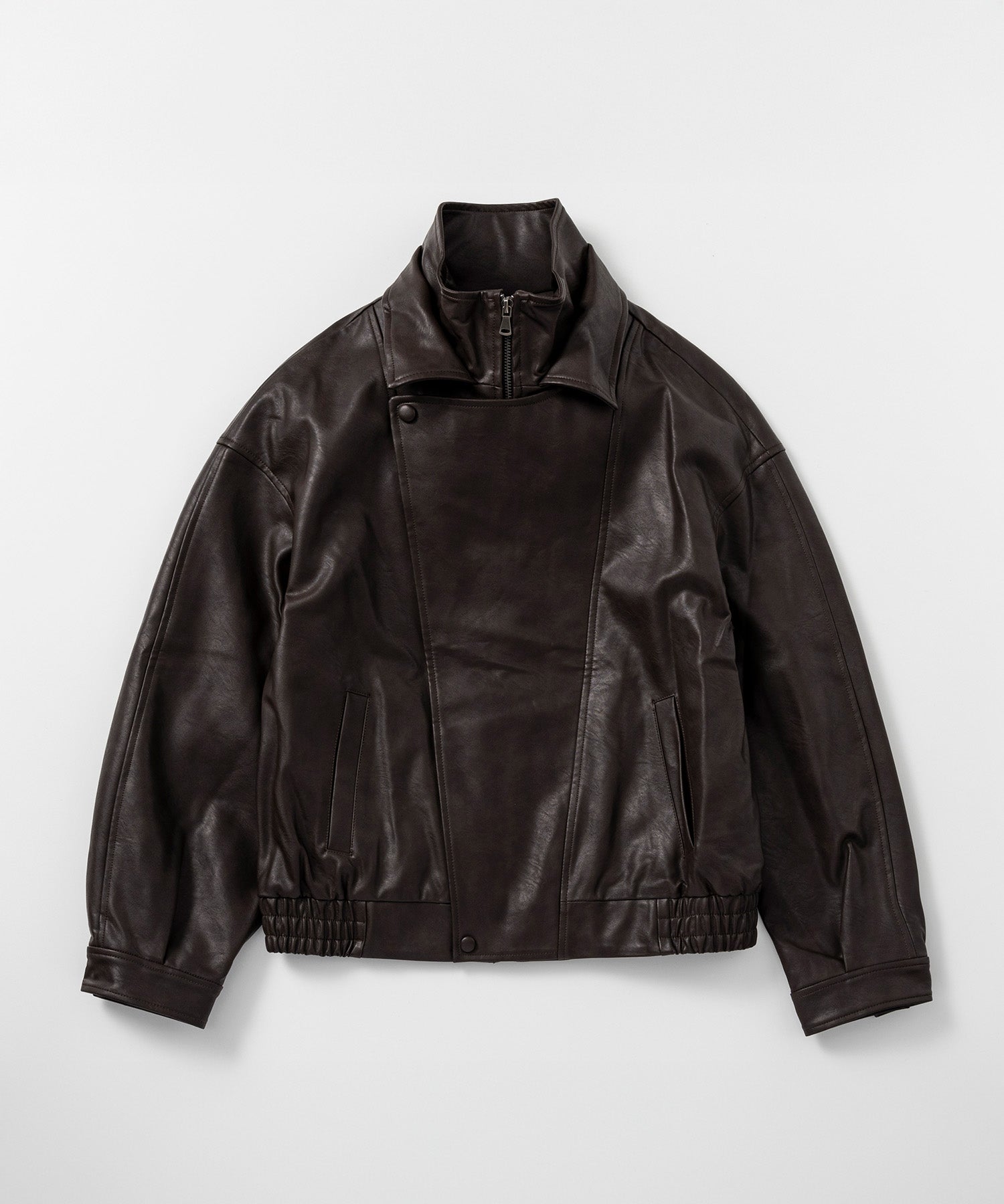 ダブルカラーシンセティックレザージャケット