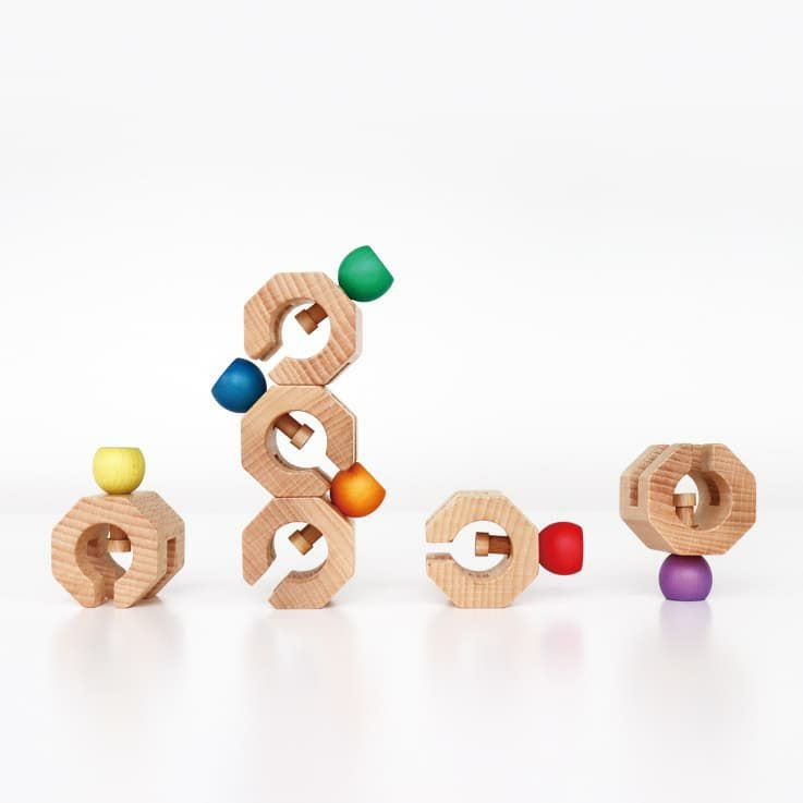 Connectable Chain Cobit -6pieces- 知育玩具 木のおもちゃ GENI